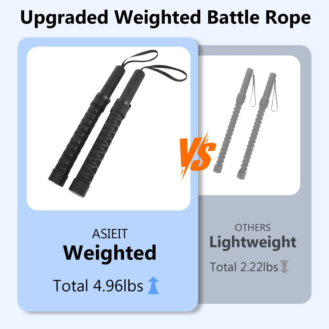 Upgrade Weighted Battle Rope Ohne Seil for Home Gym, Heavy Duty Air Ropes Für Fortgeschrittenes Fitn