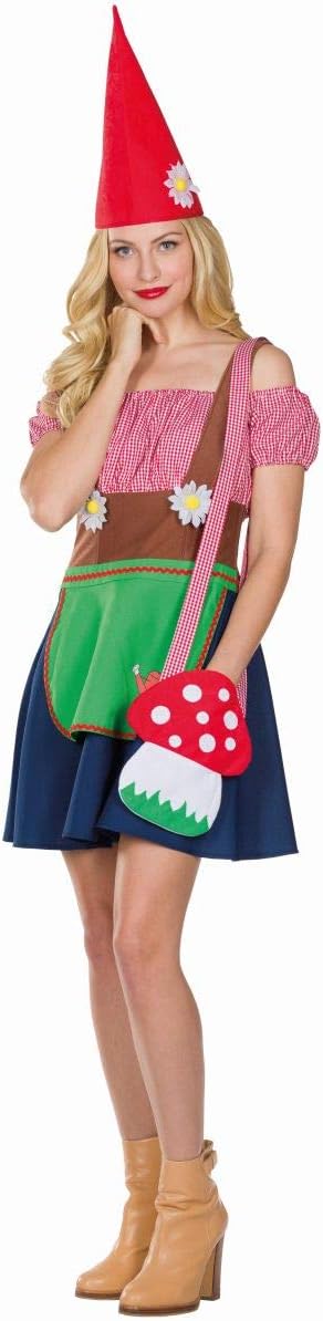 Rubie's 13460-42 Damen Kostüm Zwerg Wichtel Trunni Kleid Mütze Fasching Karneval (42), Multi-Colored