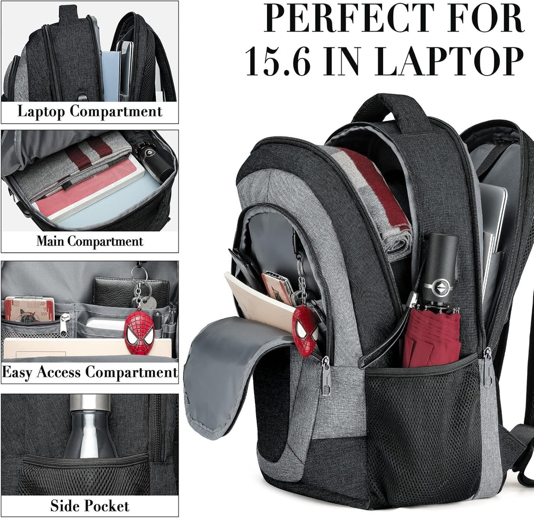 BIKROD Rucksack Herren und Damen, Schulrucksack Jungen Mädchen Teenager, Wasserdicht Rucksack | 15.6