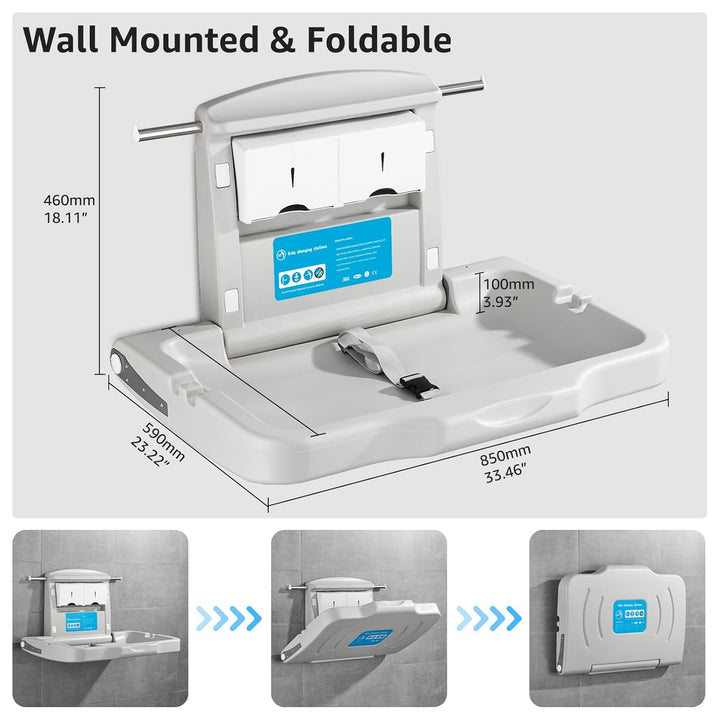 Wickelkommode Wandmontierter Wickeltisch Faltbare Wickelkommode Gewerbliche Toiletten Horizontal HDP