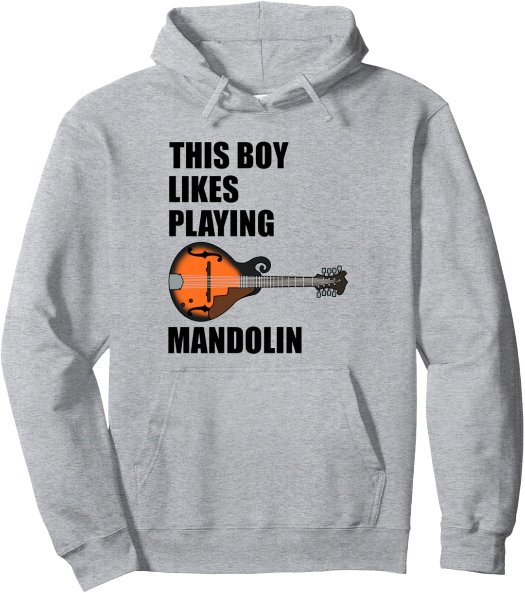 Junge mag Mandoline Musik Noten Musiker Bluegrass Pullover Hoodie