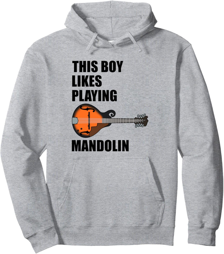 Junge mag Mandoline Musik Noten Musiker Bluegrass Pullover Hoodie