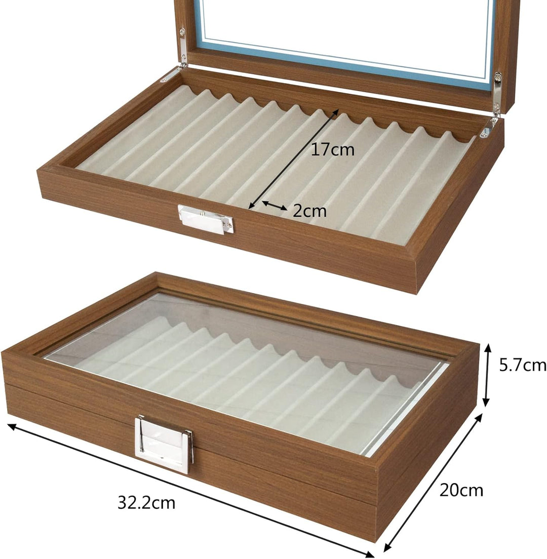 Cokritsm Holz Stift Display Box 12 Stift-Organisationsbox Stiftaufbewahrungs-Sammler-Organisationsbo