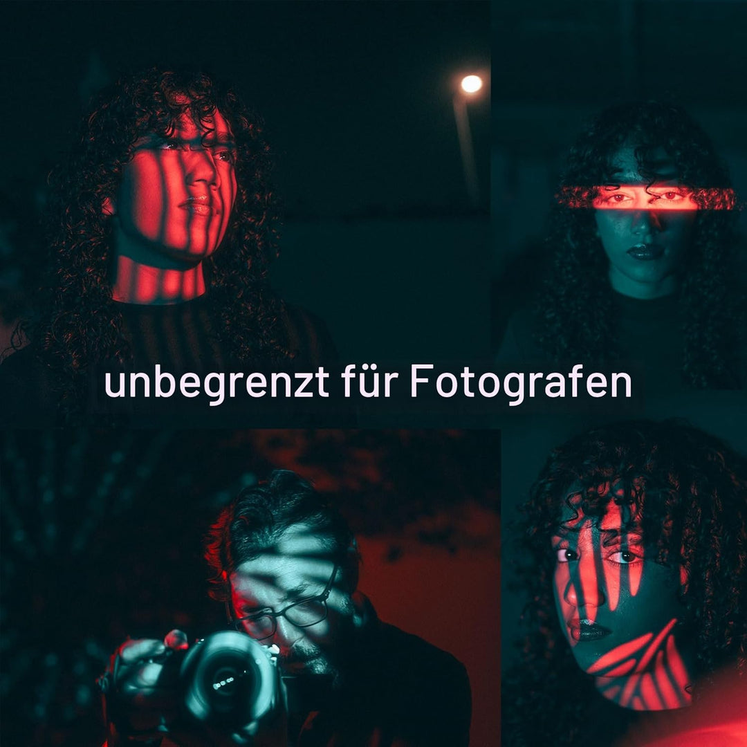 DF DIGITALFOTO Snoot Bowens Projektor mit Standard Bowens-Halterung, 25 Gobos, Toller Projektionsauf