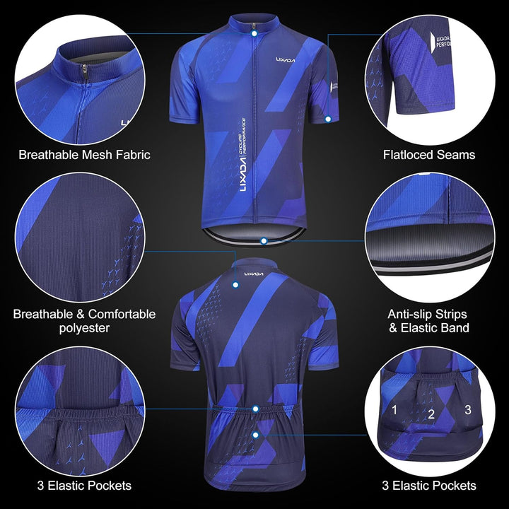 Lixada Kurzarm Radtrikot Rennrad trikot herren Herren Atmungsaktives Sommer Kurzarm Bike Shirt und R