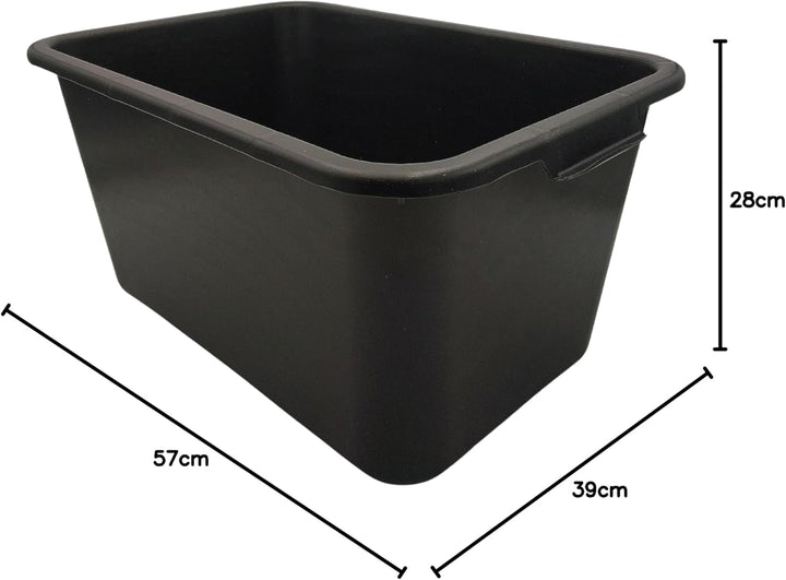 BURI 5 Stück Mörtelwanne 40 Liter Mörtelkasten rechteckig, schwarz - Baueimer Maurerkasten Mörtelküb