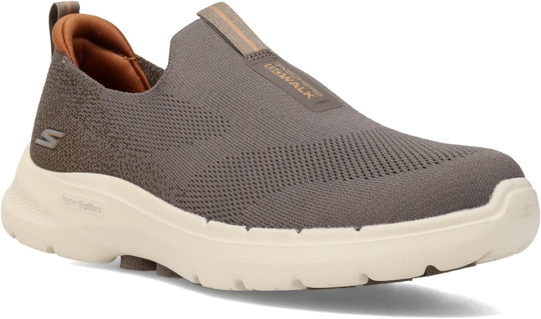 Skechers Herren Go Walk 6 Sneaker 42 EU Taupe Textile, 42 EU Taupe Textile
