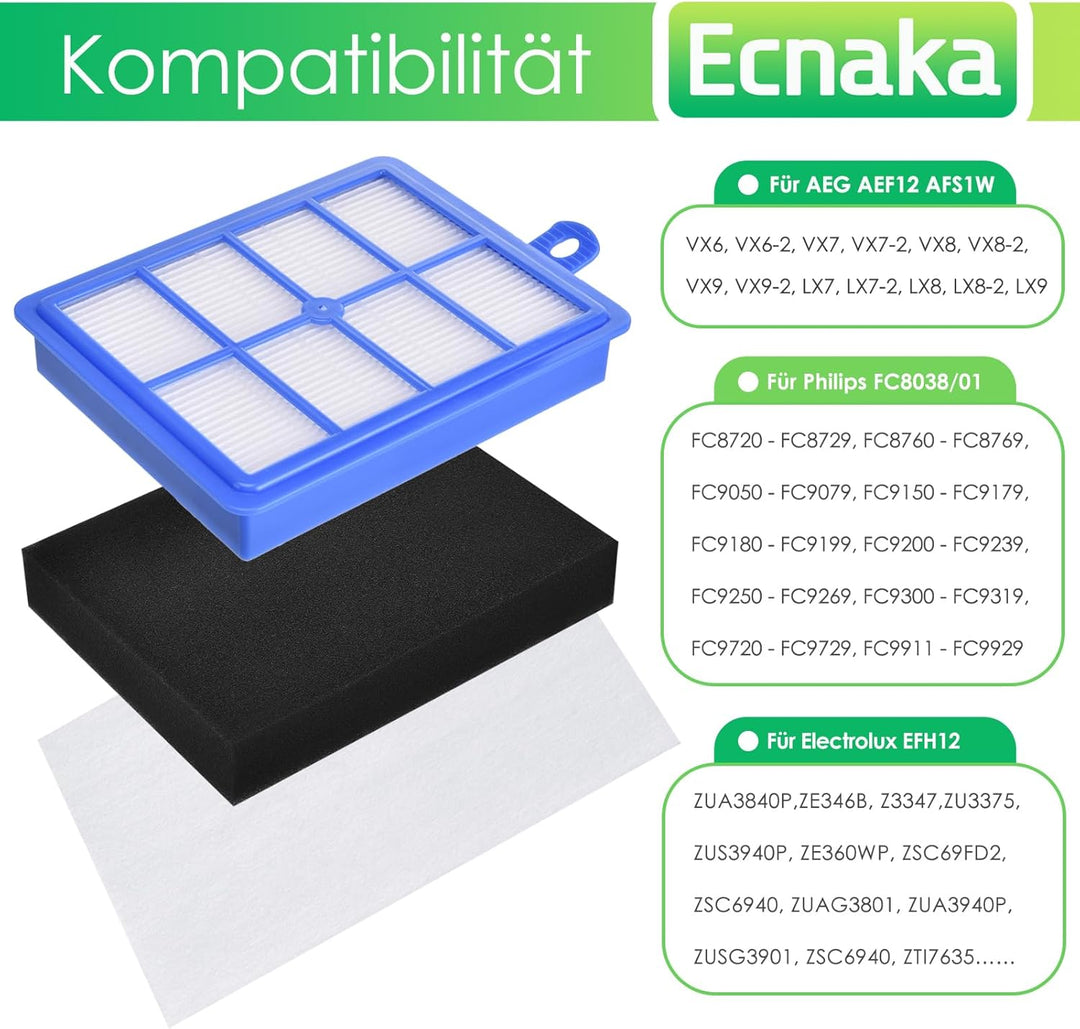 3 in 1 USK4 HEPA Filter Ersatzteile Ersatzfilter für AEG Ausk11 Lx7 Lx8 Allergy Plus Filter, EF129 E