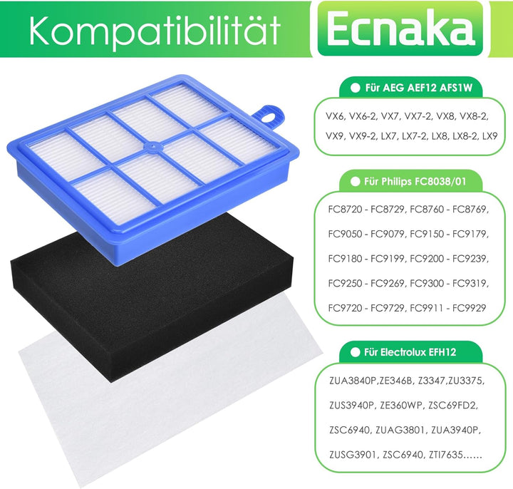 3 in 1 USK4 HEPA Filter Ersatzteile Ersatzfilter für AEG Ausk11 Lx7 Lx8 Allergy Plus Filter, EF129 E