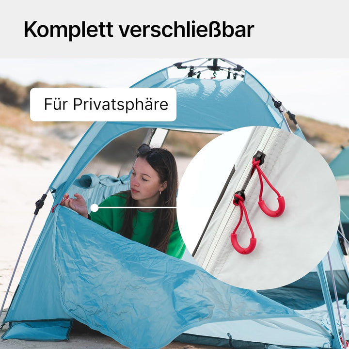 qeedo Quick Palm Strandmuschel mit UV-Schutz (UV80), kleines Packmass, schnell aufzubauender Sonnens