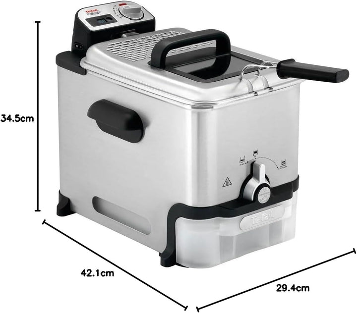 Tefal Oleoclean Pro Elektrische Fritteuse, 3,5 L, automatische Ölfilterung, XL-Kapazität, 4-6 Person