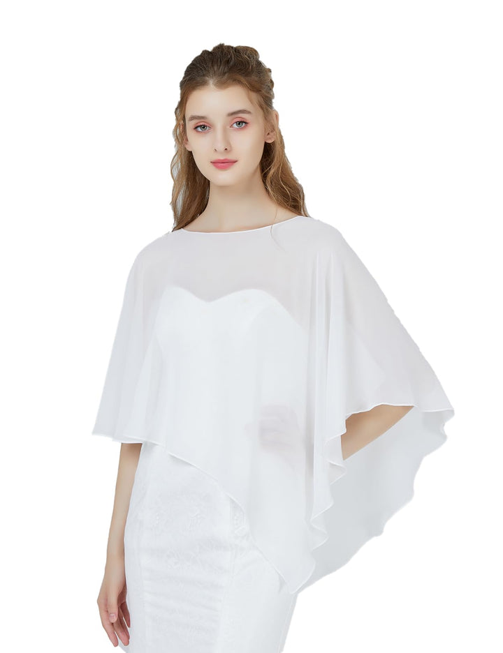 BEAUTELICATE Damen Chiffon Schal Stola Eleganten Cape Umhang für Braut Sommer Hochzeits Festliche Ab