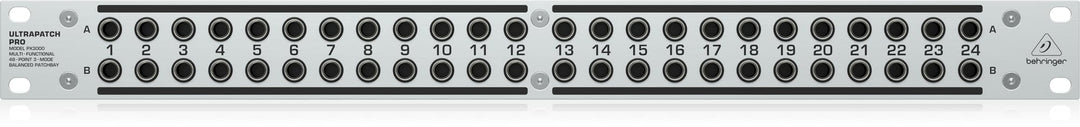 Behringer ULTRAPATCH PRO PX3000 Multifunktionales 48-Punkt 3-Mode Balanced Patchbay Single, Single