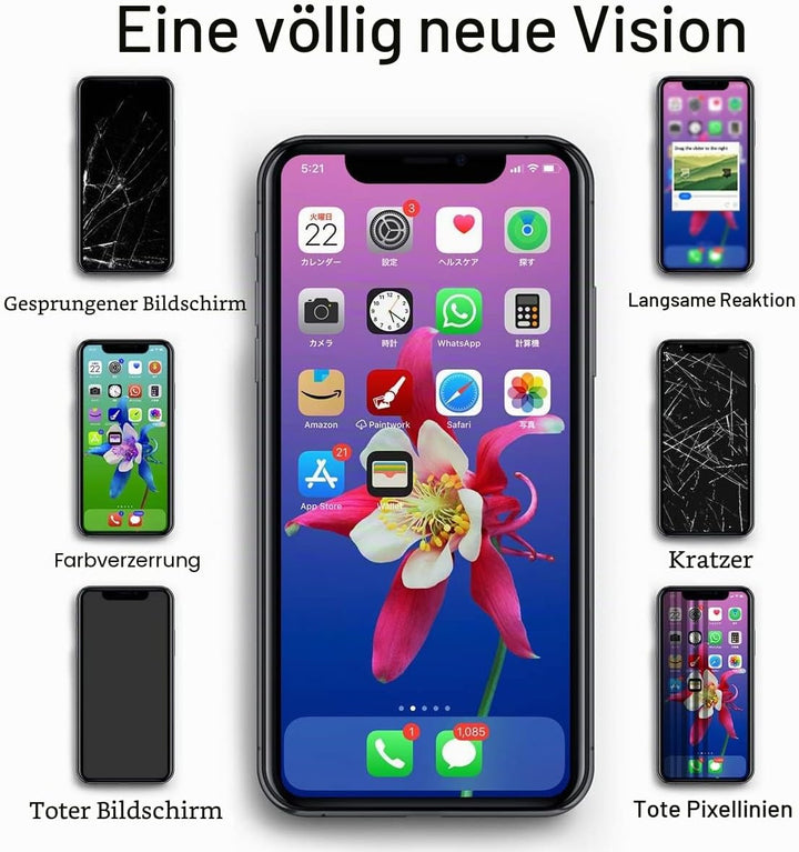 GOLDWANGWANG Display für iPhone XR LCD Bildschirm Ersatz 6,1 Zoll Touch Screen Digitizer Full Assemb