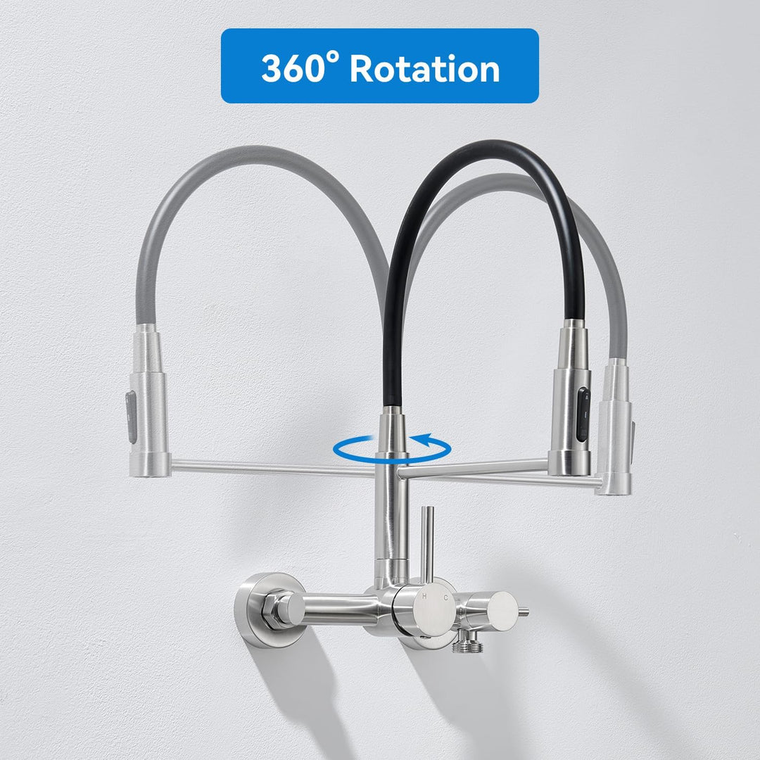 Wasserhahn Küche Wandmontage mit 3/4 Zoll Anschluss, Küchenarmatur Wand für Geschirrspüler/Waschmasc