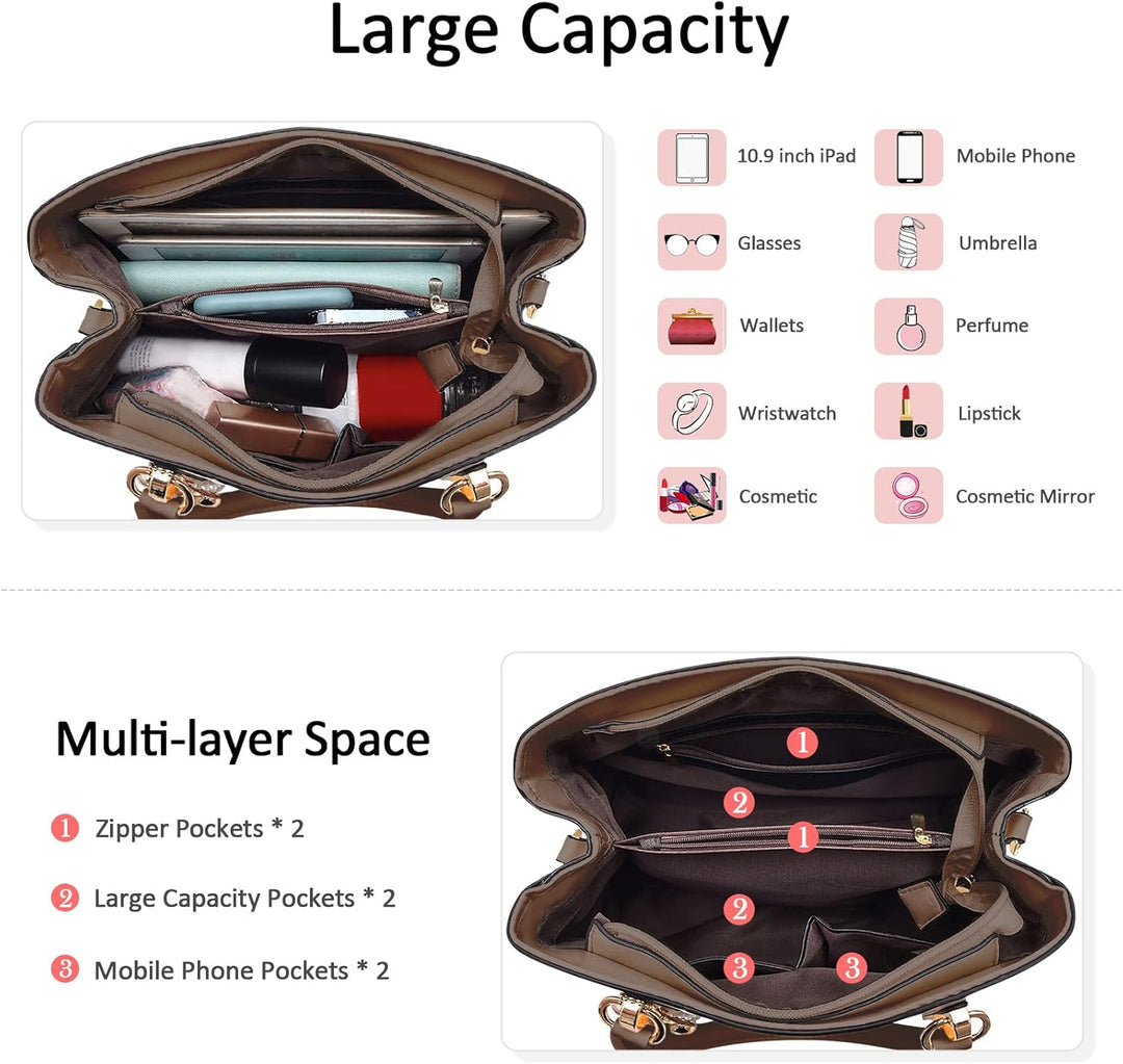 DORRISO Damen Handtasche Mode Pompons Anhänger Umhängetasche Elegantes Casual Reise Handtasche Fraue