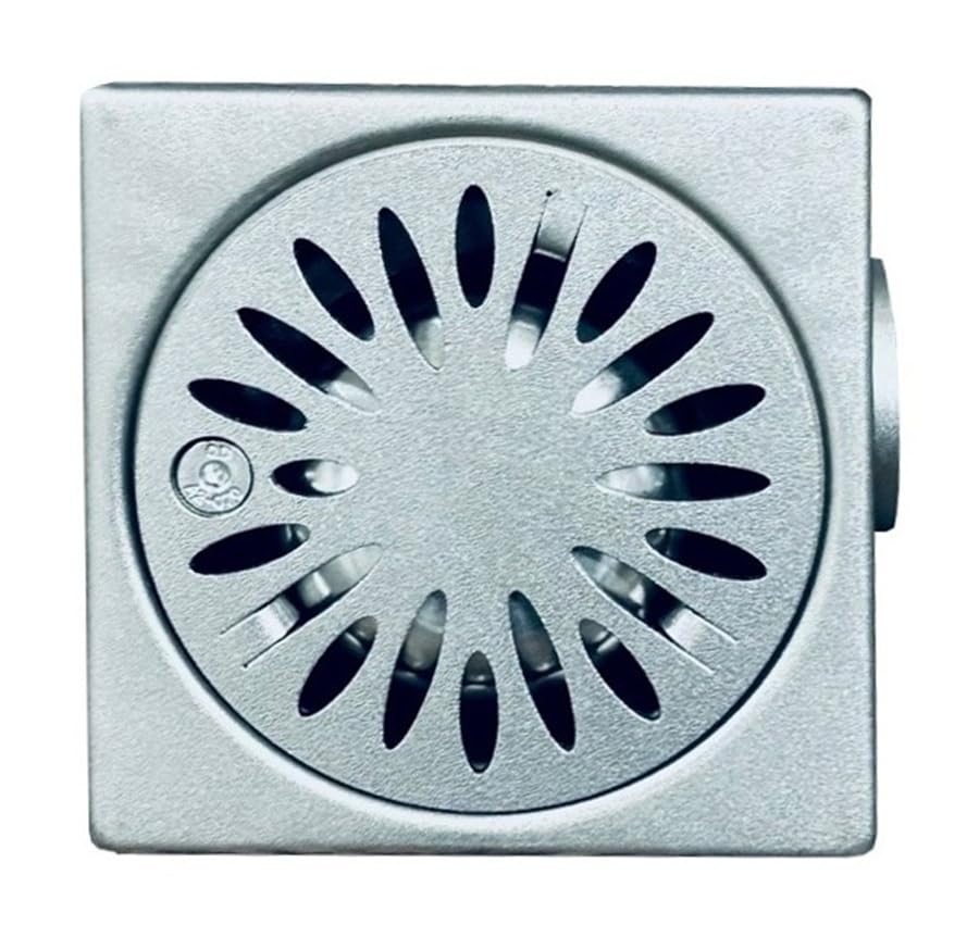 Edelstahl Bodenablauf, Kellerablauf 10 x 10 cm waagerecht Abgang DN 40