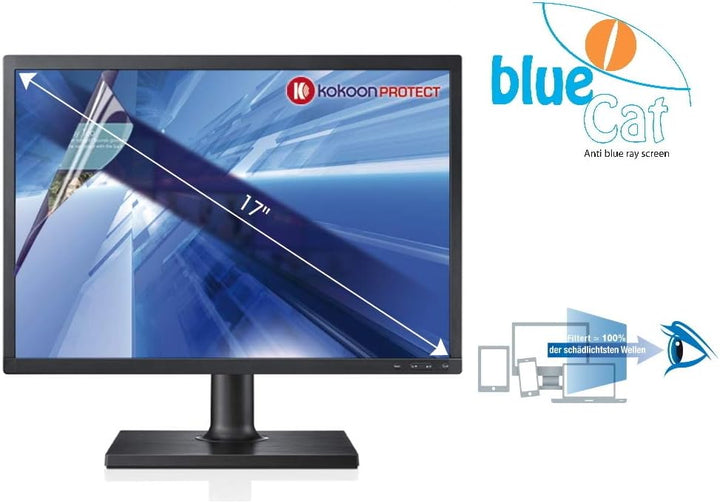 BlueCat Screen Displayschutzfolie | mit 100% Blaulichtfilter | Augenschutzfilter für LED Bildschirme