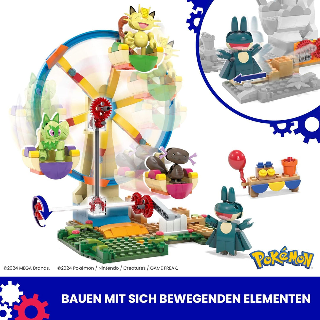 MEGA Pokémon Actionfigur Bauspielzeug, Spass auf dem Riesenrad mit 393 Teilen und beweglichem Felori