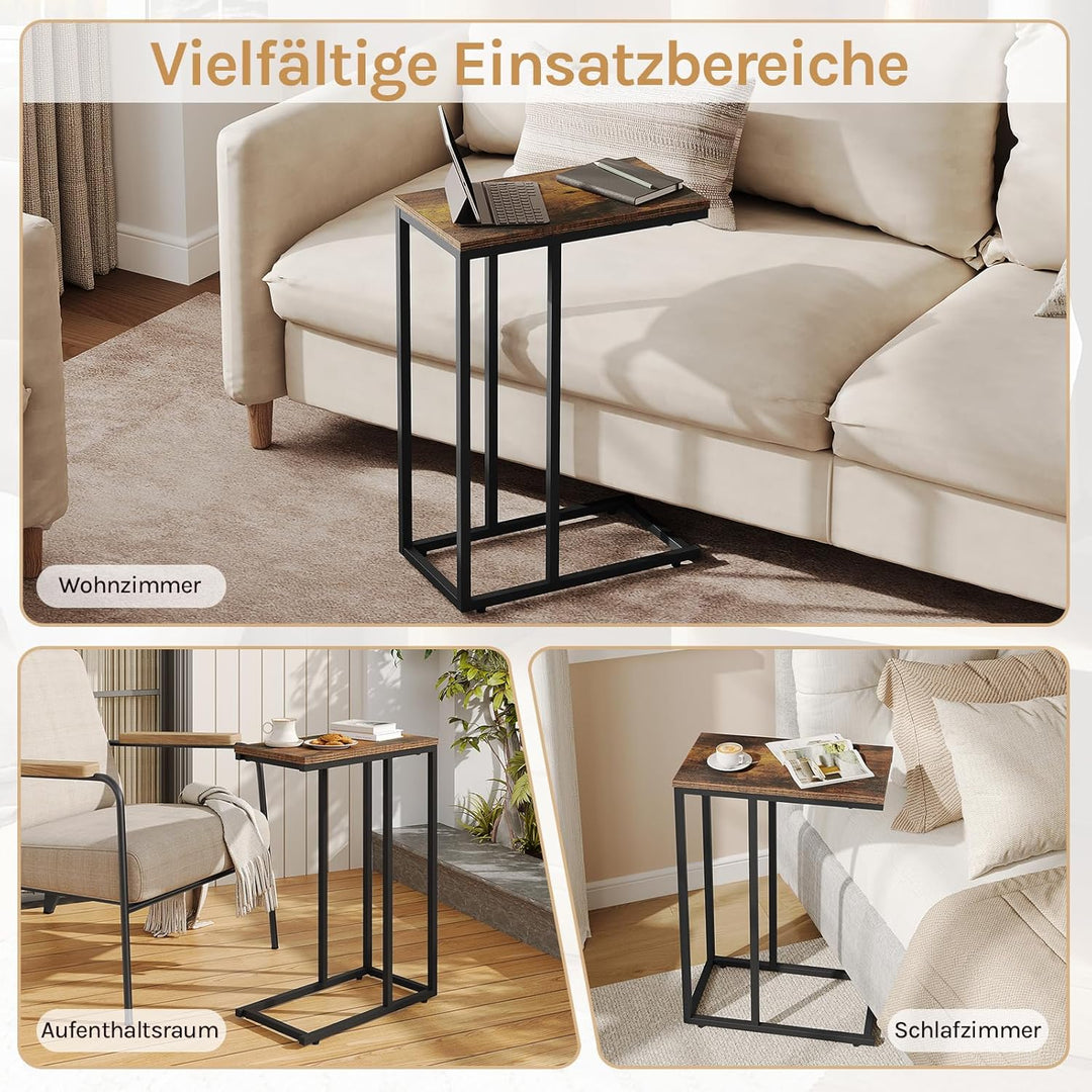 WOLTU Beistelltisch 2er Set Kaffeetisch Couchtisch Sofatisch Nachttisch Betttisch Laptoptisch, Geste