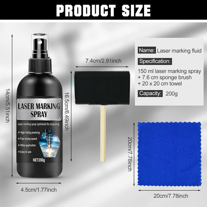 Laser Markierungsspray, Lasergravur Spray, Laser Marking Liquid, Lasermarkierungsflüssigkeit, Geeign