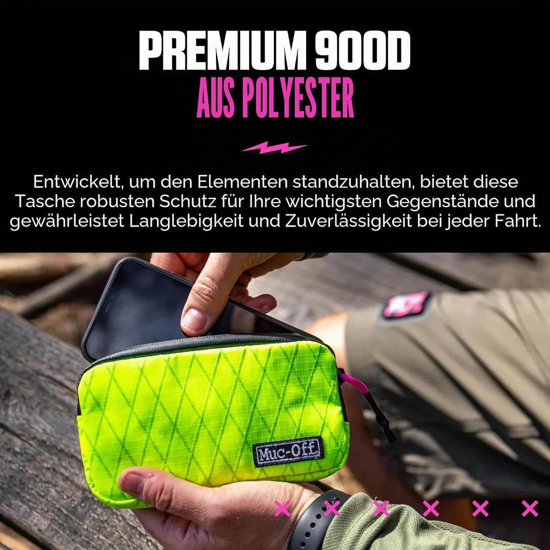 Muc-Off Essentials Wasserfeste Tasche – Robustes Neon 900D Polyester - Wasserabweisende Fahrradtasch