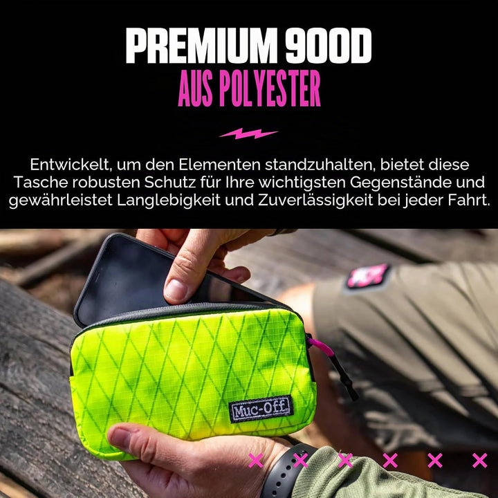 Muc-Off Essentials Wasserfeste Tasche – Robustes Neon 900D Polyester - Wasserabweisende Fahrradtasch
