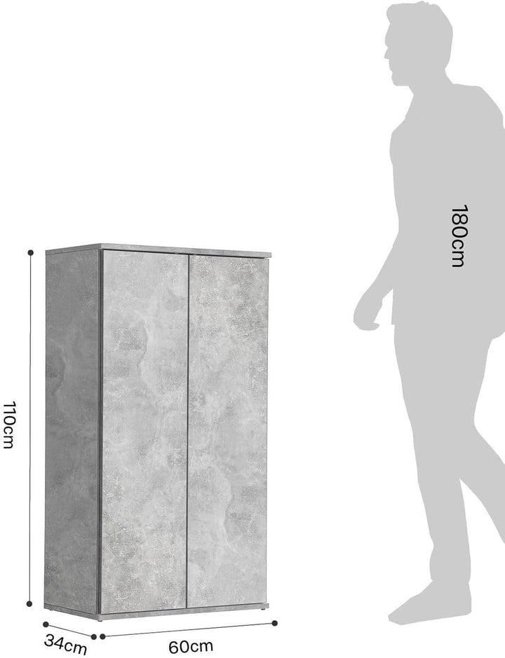 mokebo Mehrzweckschrank Büroschrank 'Der Schlanke' (60x110 cm) aus Holz schmaler Aktenschrank oder H