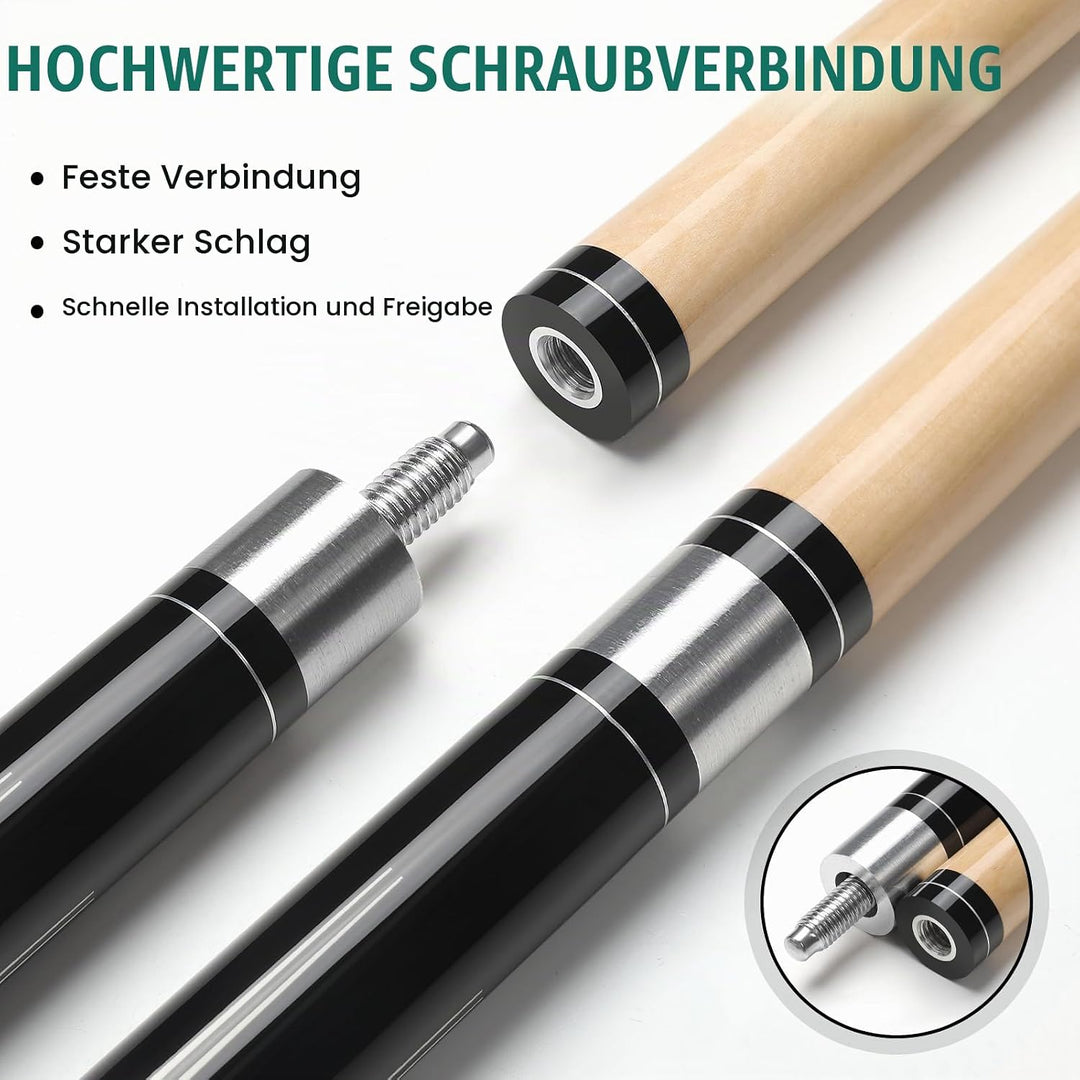 Pool Queue, 58 Zoll Billard Queue Hardwood Pool Cue 13mm Spitzen für Professionelle Billardspieler,