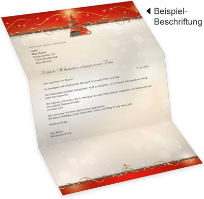 Avantgarde 25 Sets Weihnachtsbriefpapier mit Umschlag ohne Fenster Weihnachtspapier A4 Briefpapier W