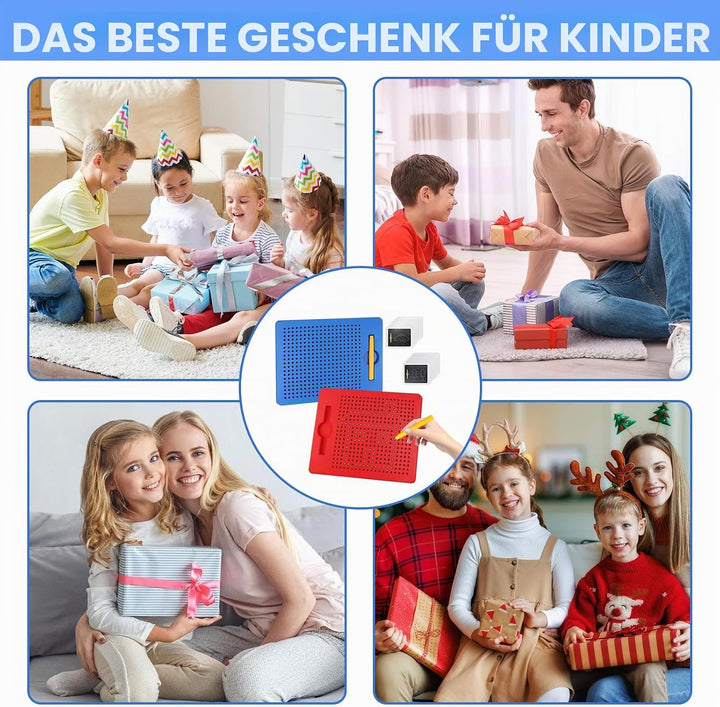 2 Stück Magnetische Zeichenbretter, Kinder Magische Magnetspiel, Magnetisches Stahlkugel Zeichenbret