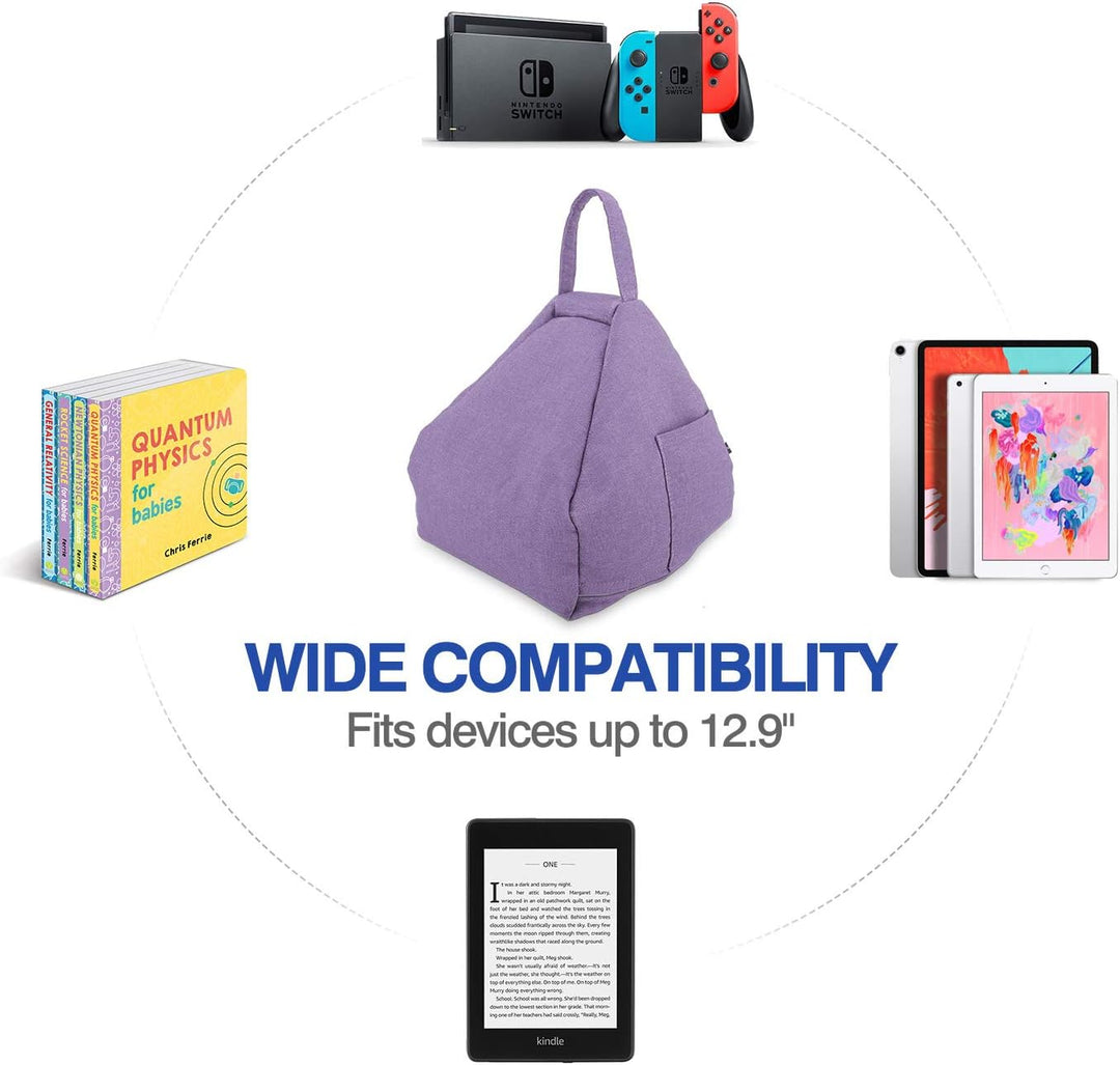 MoKo Tablet Kissenständer, Weich Sitzsack Kissenhalter für bis zu 12.9" Tablet ipad Air 5 10.9, iPad