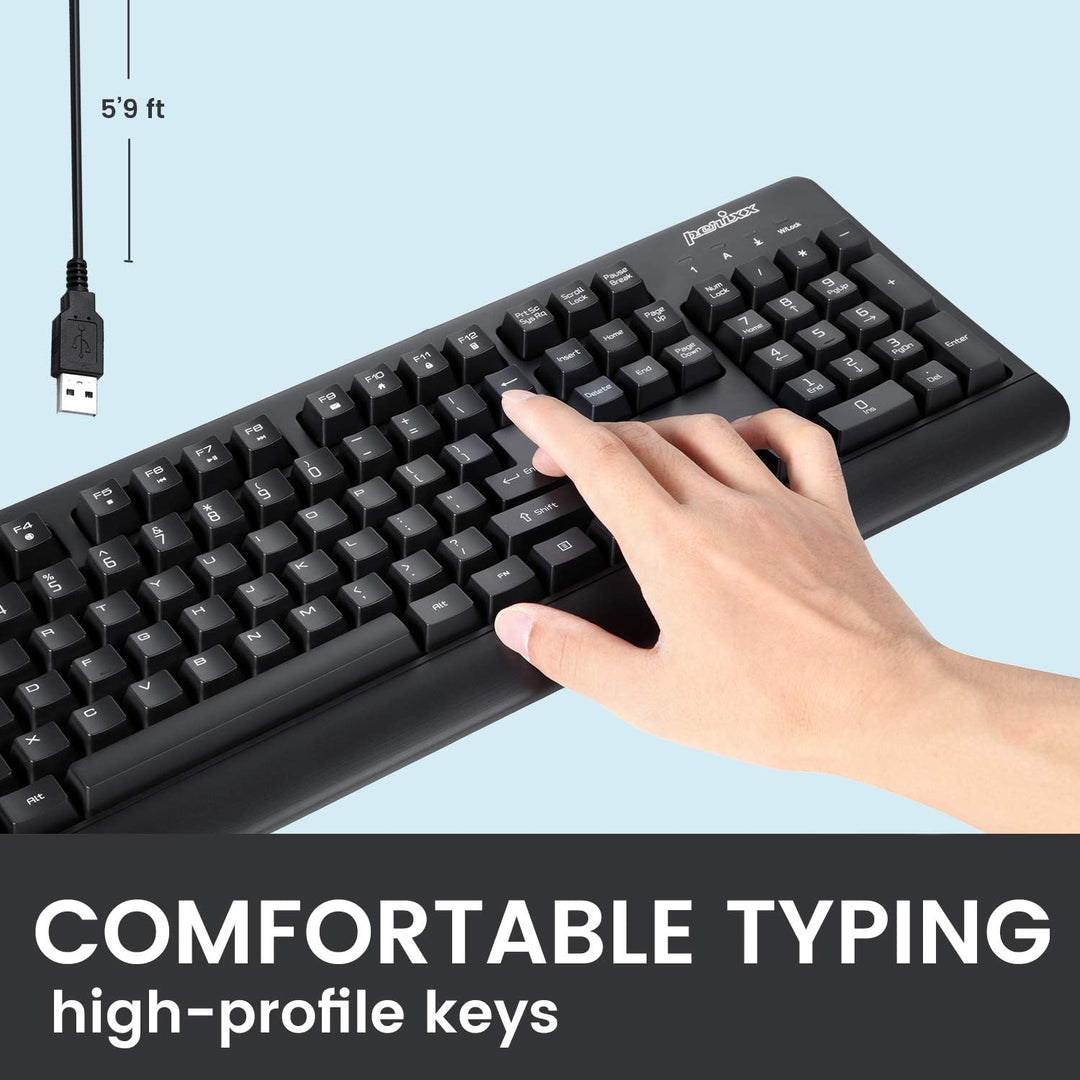 Perixx PERIBOARD-517 wasserdichte Tastatur - IP65 - Antibakterielle Schutzschicht - Vollständig Wass