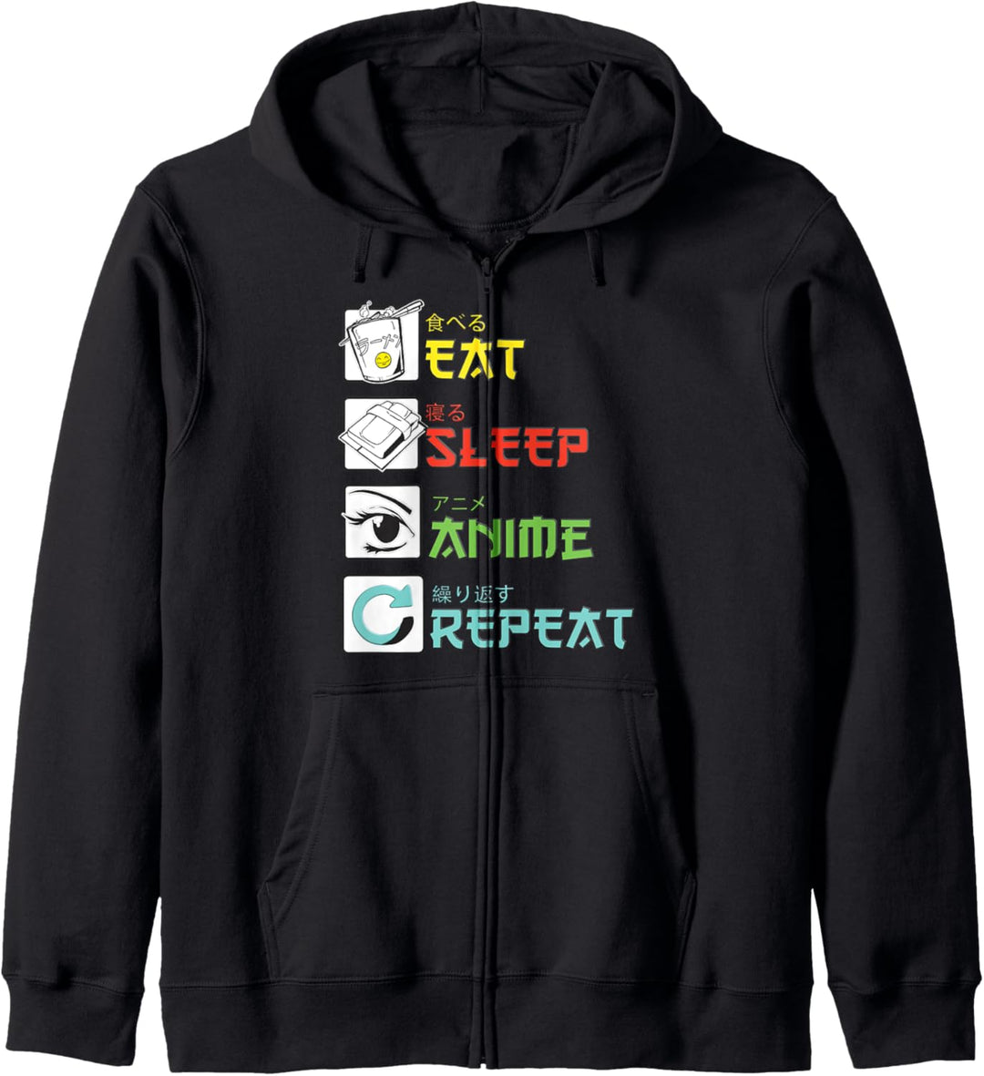 Eat Sleep Anime Repeat - Anime Kapuzenjacke
