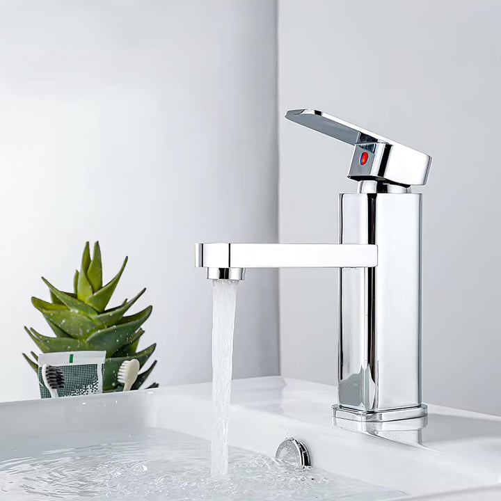SOLVEX Wasserhahn Bad, Eckig Einhebelmischer Waschbecken, Wasserhahn Bad, Badezimmer Wasserhahn Hohe