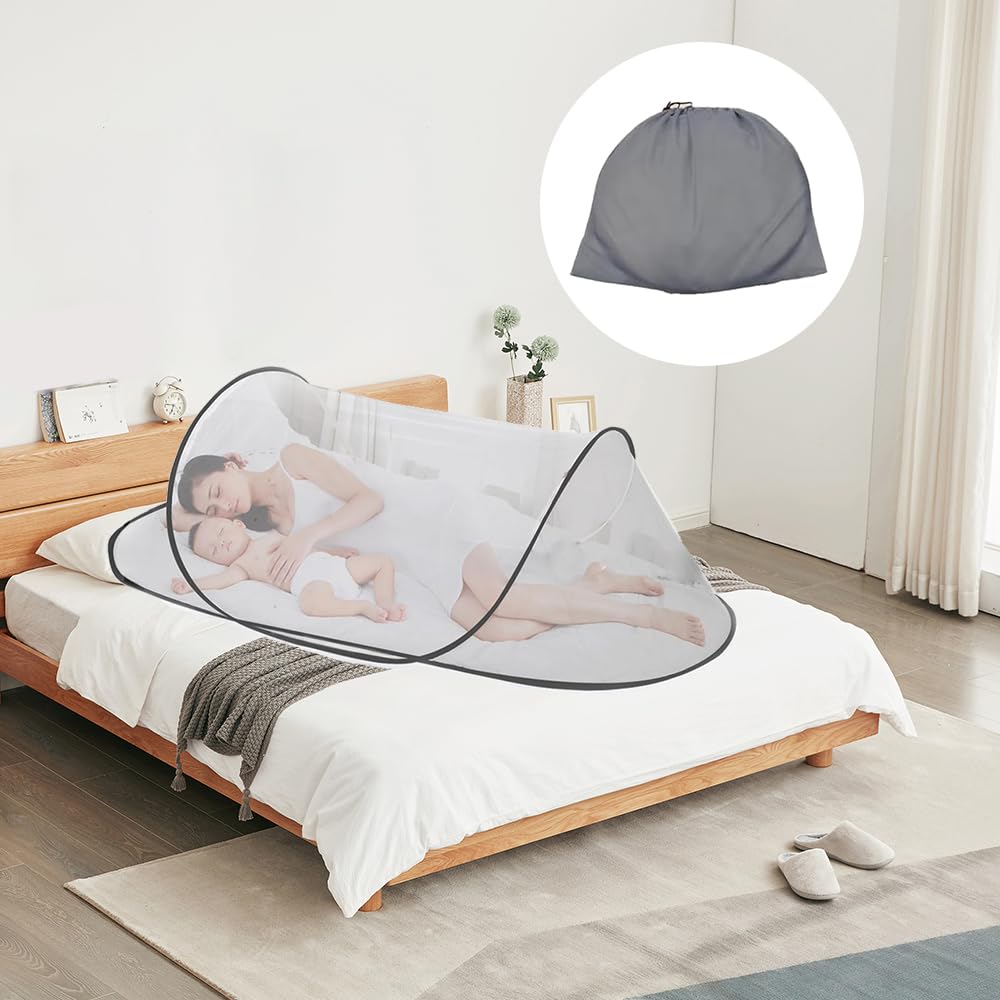 Moskitonetz Pop Up 200 x 80 x 56 cm, Faltbares Moskitonetz, Moskitonetz Reise Pop Up, Tragbares Camp