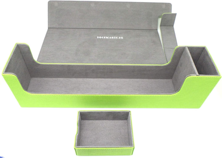 docsmagic.de Premium Magnetic Tray Long Box Light Green Large - Card Deck Storage - Kartenbox Aufbew