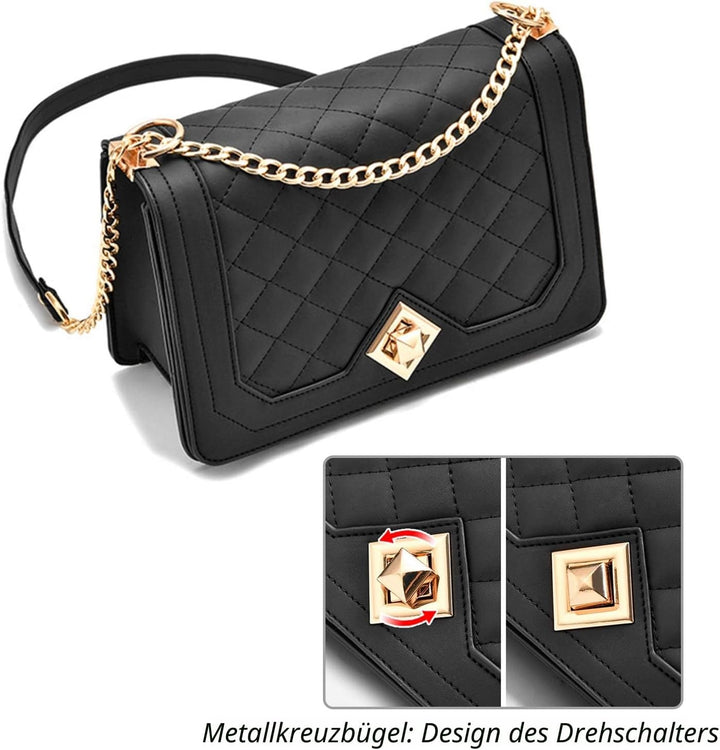 Travistar Kleine Umhängetasche, Damen, PU-Leder, Handtasche, Kette, Schultertasche, Messenger-Tasche