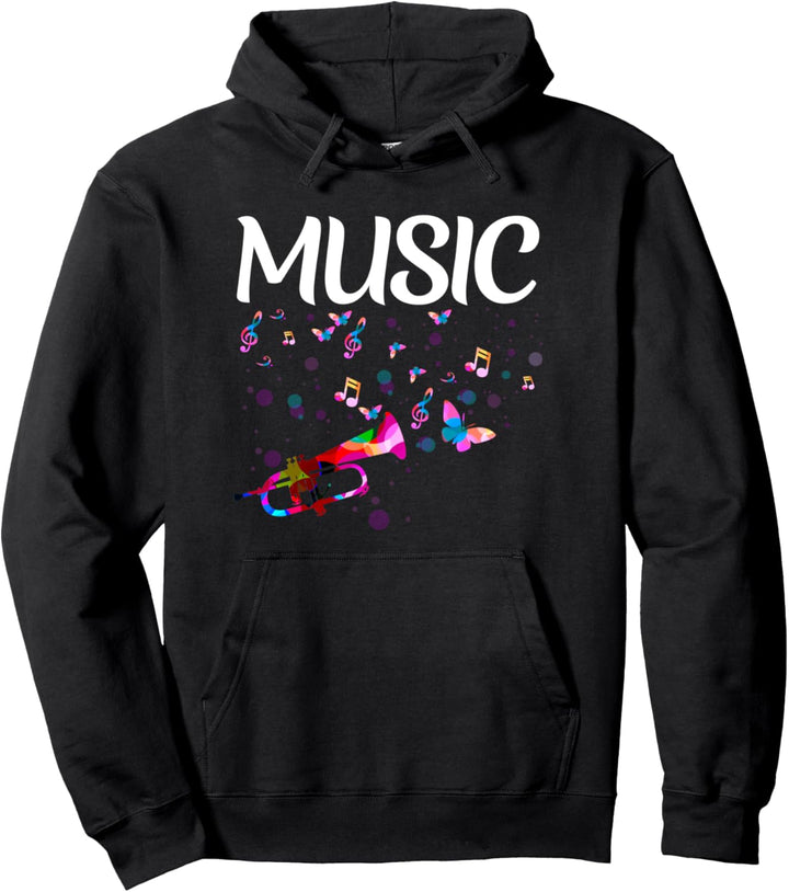 Musiker Geschenk Musical Instrument Musik Noten Treble Pullover Hoodie