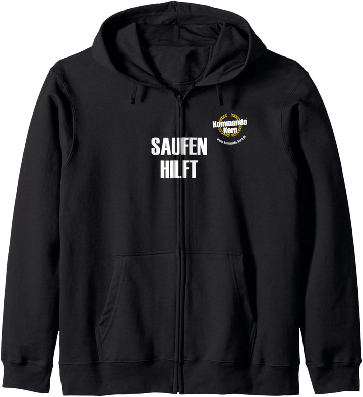 Kommando Korn " SAUFEN HILFT" ! Kapuzenjacke