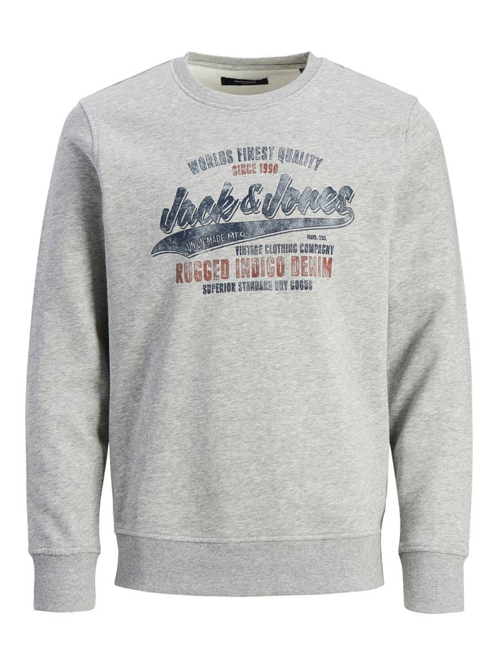 JACK & JONES Male Sweatshirt Einfarbig Sweatshirt M Light Grey Melange, M Light Grey Melange