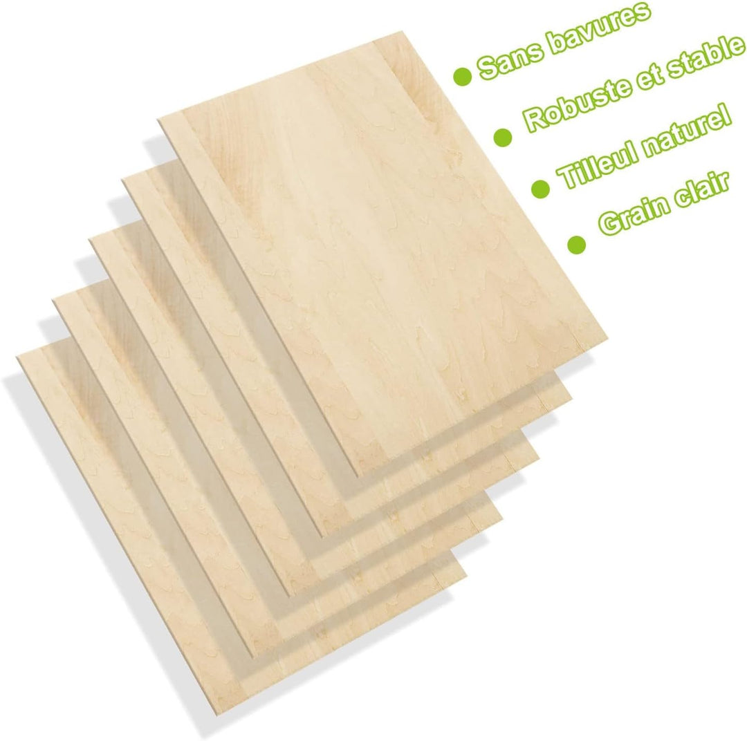 ASelected 15 Stücke Sperrholzplatte Holz 300 * 210 * 3MM - A4 Lindenholz Sperrholz Platte Für Laserp