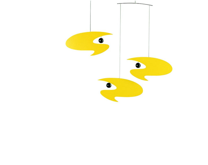 Flensted Mobiles - Mobile, Windspiel - Stella Nova - Siebdruckfolie - Farbe: gelb - 45 x 45 cm