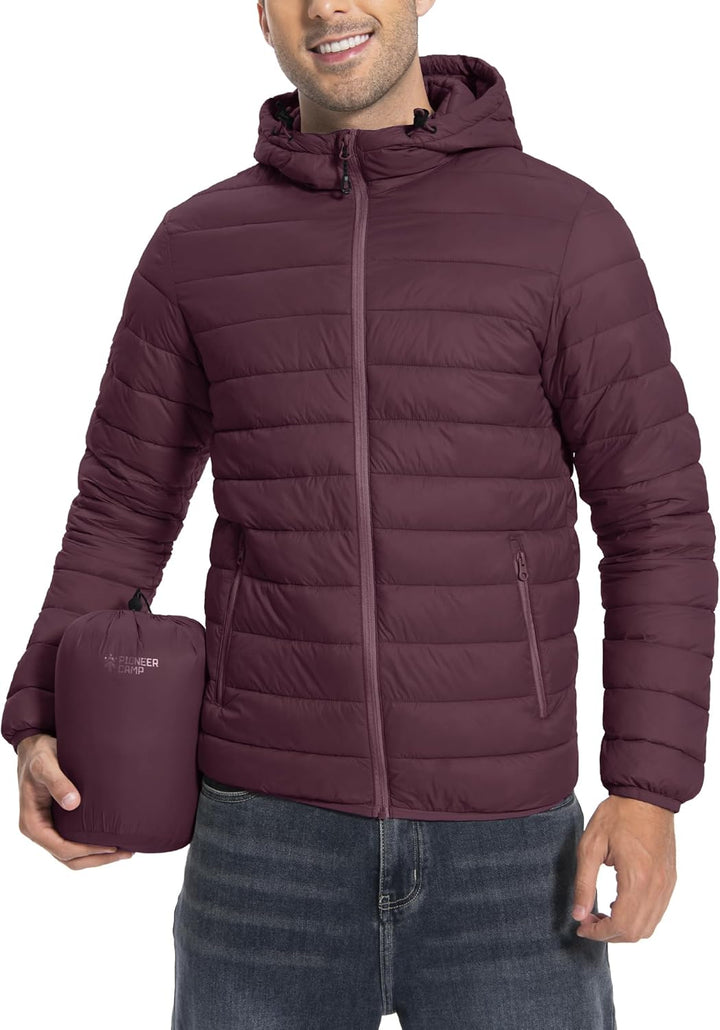 Herren Steppjacke Leichte Daunenjacken Winterjacke Übergangsjacke Outdoorjacke mit Kapuze und 6 Tasc