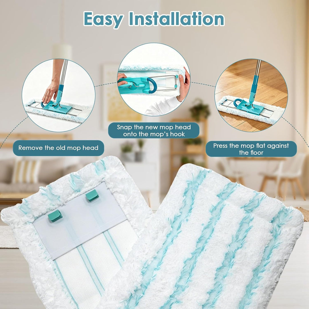 5 Stück Wischbezüge für Leifheit Profi XL Cotton Plus / Profi XL Micro Duo Vollstiel Bodenwischer,Mi