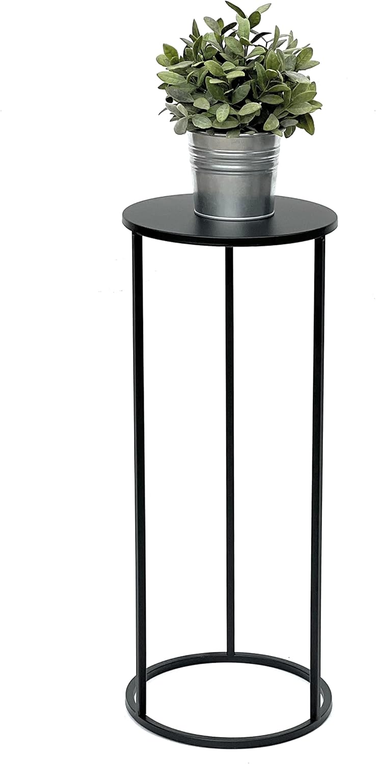 DanDiBo Blumenhocker Metall Schwarz Rund 70-50 cm Blumenständer Beistelltisch 96316 Blumensäule Mode