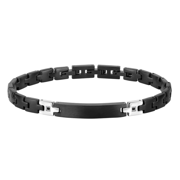 Morellato Herrenarmband, Motown Kollektion, aus Edelstahl, Schwarz PVD, Kristalle - SALS49