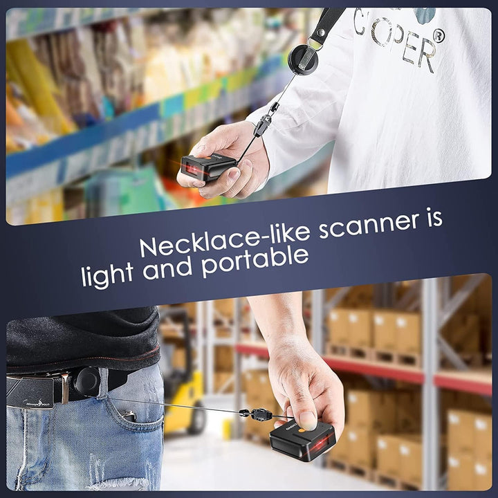 Eyoyo Tragbarer Bluetooth Barcode-Scanner-Handschuh, 1D 2D QR-Code Fingerring-Lesegerät für Linke un