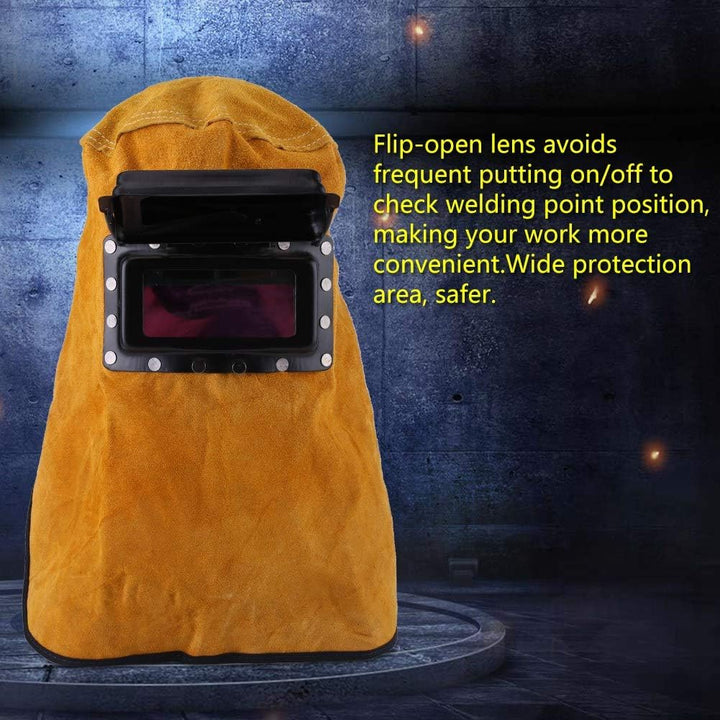 Schweisserhaube mit Auto Verdunkelung Filter Objektiv, Ledermaske Durable Gute Qualität