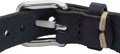 FOSSIL Armband für Männer Leather Essentials, Navy Lederarmband, Länge: 260mm, Breite: 20mm, JF04406